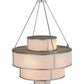 Meyda Lighting Jayne 44" 12-Light 4-Tier Nickel Pendant Light With Whitestone Idalight Shade Glass