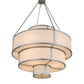Meyda Lighting Jayne 44" 12-Light 4-Tier Nickel Pendant Light With Whitestone Idalight Shade Glass