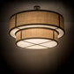 Meyda Lighting Jayne 48" 6-Light 2-Tier Antique Copper Pendant Light With Brown Burlap Textrene & White Statuario Idalight Shade