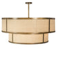 Meyda Lighting Jayne 48" 6-Light 2-Tier Antique Copper Pendant Light With Brown Burlap Textrene & White Statuario Idalight Shade