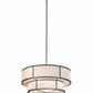 Meyda Lighting Jayne 48" 6-Light 2-Tier Antique Iron Ore Pendant Light With Whitestone Idalight Shade