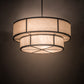 Meyda Lighting Jayne 48" 6-Light 2-Tier Antique Iron Ore Pendant Light With Whitestone Idalight Shade