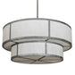 Meyda Lighting Jayne 48" 6-Light 2-Tier Antique Iron Ore Pendant Light With Whitestone Idalight Shade