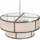 Meyda Lighting Jayne 48" 6-Light 2-Tier Antique Iron Ore Pendant Light With Whitestone Idalight Shade