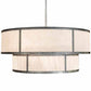 Meyda Lighting Jayne 48" 6-Light 2-Tier Antique Iron Ore Pendant Light With Whitestone Idalight Shade