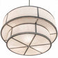 Meyda Lighting Jayne 48" 6-Light 2-Tier Antique Iron Ore Pendant Light With Whitestone Idalight Shade