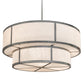 Meyda Lighting Jayne 48" 6-Light 2-Tier Antique Iron Ore Pendant Light With Whitestone Idalight Shade