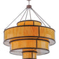 Meyda Lighting Jayne 60" 26-Light Antique Rust Pendant Light With Amber Quartz Idalight Shade Glass