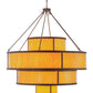 Meyda Lighting Jayne 60" 26-Light Antique Rust Pendant Light With Amber Quartz Idalight Shade Glass