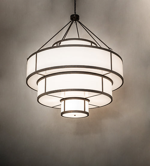 Meyda Lighting Jayne 60" 26-Light Gilded Tobacco Pendant Light With Statuario Idalight Shade