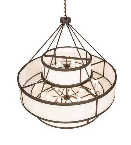 Meyda Lighting Jayne 60" 26-Light Gilded Tobacco Pendant Light With Statuario Idalight Shade