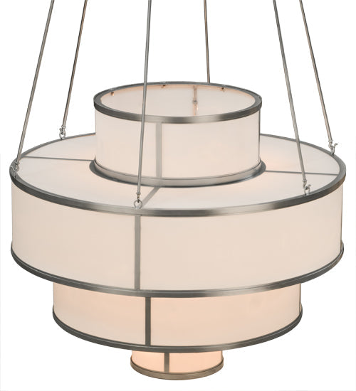 Meyda Lighting Jayne 60" 27-Light 4-Tier Nickel Pendant Light With White Statuario Idalight Shade