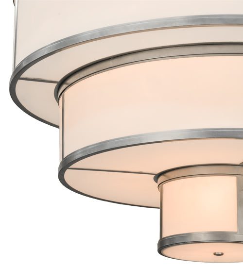 Meyda Lighting Jayne 60" 27-Light 4-Tier Nickel Pendant Light With White Statuario Idalight Shade