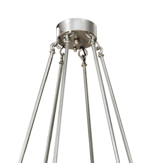 Meyda Lighting Jayne 60" 27-Light 4-Tier Nickel Pendant Light With White Statuario Idalight Shade