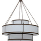 Meyda Lighting Jayne 66" 20-Light 3-Tier Rustic Iron Pendant Light With White Statuario Idalight Shade Glass