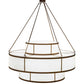 Meyda Lighting Jayne 66" 20-Light 3-Tier Rustic Iron Pendant Light With White Statuario Idalight Shade Glass