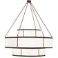 Meyda Lighting Jayne 66" 20-Light 3-Tier Rustic Iron Pendant Light With White Statuario Idalight Shade Glass