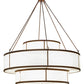 Meyda Lighting Jayne 66" 20-Light 3-Tier Rustic Iron Pendant Light With White Statuario Idalight Shade Glass