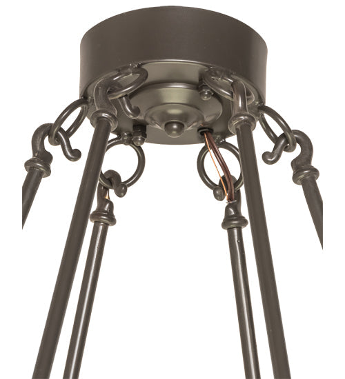 Meyda Lighting Jayne 66" 20-Light 3-Tier Timeless Bronze Pendant Light With White Statuarion Idalight Shade Glass