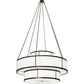 Meyda Lighting Jayne 66" 20-Light 3-Tier Timeless Bronze Pendant Light With White Statuarion Idalight Shade Glass