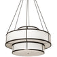Meyda Lighting Jayne 66" 20-Light 3-Tier Timeless Bronze Pendant Light With White Statuarion Idalight Shade Glass