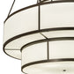 Meyda Lighting Jayne 66" 20-Light 3-Tier Timeless Bronze Pendant Light With White Statuarion Idalight Shade Glass