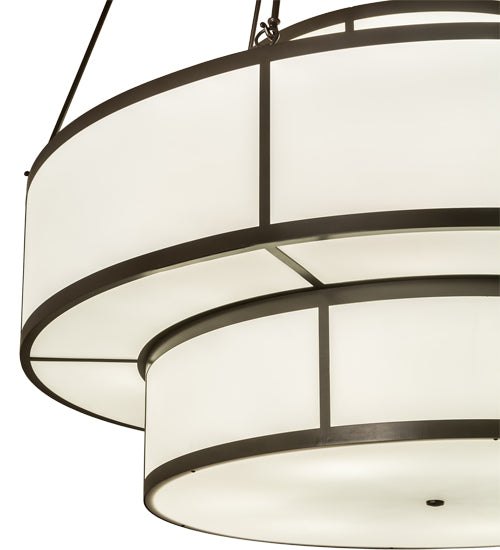 Meyda Lighting Jayne 66" 20-Light 3-Tier Timeless Bronze Pendant Light With White Statuarion Idalight Shade Glass