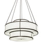 Meyda Lighting Jayne 66" 20-Light 3-Tier Timeless Bronze Pendant Light With White Statuarion Idalight Shade Glass