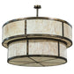 Meyda Lighting Jayne 72" 18-Light 2-Tier Light Burnished Antique Copper Pendant Light With Travertine Idalight Shade Glass
