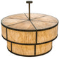 Meyda Lighting Jayne 72" 18-Light 2-Tier Light Burnished Antique Copper Pendant Light With Travertine Idalight Shade Glass