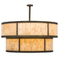 Meyda Lighting Jayne 72" 18-Light 2-Tier Light Burnished Antique Copper Pendant Light With Travertine Idalight Shade Glass