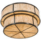 Meyda Lighting Jayne 72" 18-Light 2-Tier Light Burnished Antique Copper Pendant Light With Travertine Idalight Shade Glass