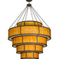 Meyda Lighting Jayne 74" 44-Light 5-Tier LED Dark Roast Pendant Light With Ambra Siena Idalight And Sahara Taupe Idalight Shade