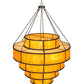 Meyda Lighting Jayne 74" 44-Light 5-Tier LED Dark Roast Pendant Light With Ambra Siena Idalight And Sahara Taupe Idalight Shade