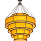 Meyda Lighting Jayne 74" 44-Light 5-Tier LED Dark Roast Pendant Light With Ambra Siena Idalight And Sahara Taupe Idalight Shade