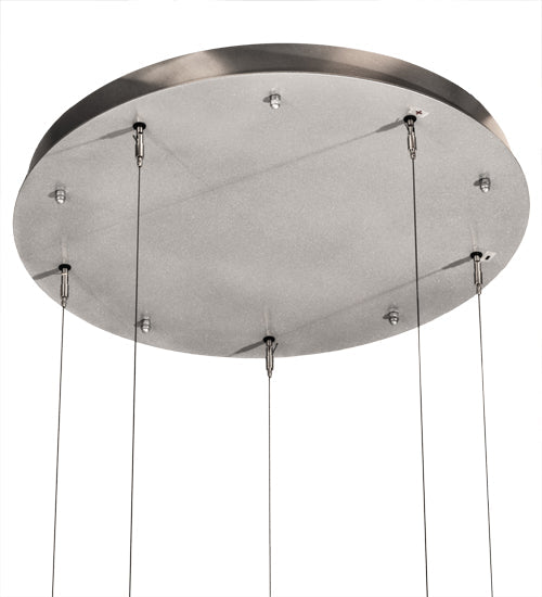 Meyda Lighting Jefferson 24" LED Sparkle Silver Pendant Light With White Statuario Idalight Shade