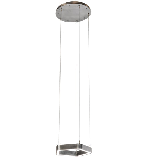 Meyda Lighting Jefferson 24" LED Sparkle Silver Pendant Light With White Statuario Idalight Shade