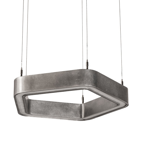 Meyda Lighting Jefferson 24" LED Sparkle Silver Pendant Light With White Statuario Idalight Shade