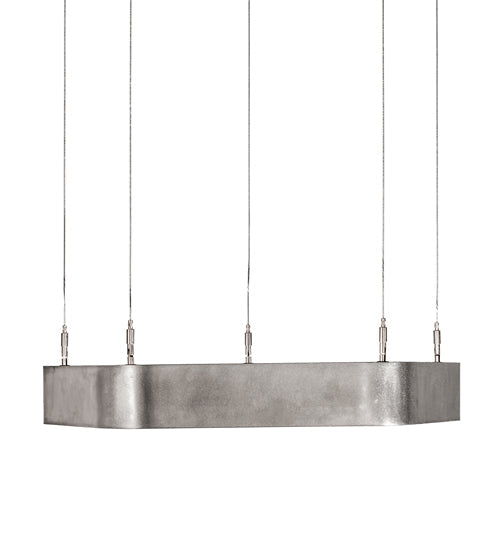 Meyda Lighting Jefferson 24" LED Sparkle Silver Pendant Light With White Statuario Idalight Shade