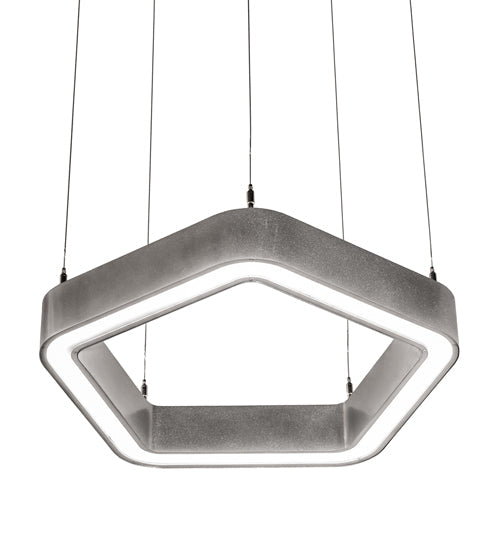 Meyda Lighting Jefferson 24" LED Sparkle Silver Pendant Light With White Statuario Idalight Shade