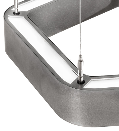 Meyda Lighting Jefferson 24" LED Sparkle Silver Pendant Light With White Statuario Idalight Shade
