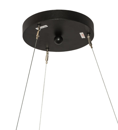 Meyda Lighting Jefferson 31" LED Antique Copper Pendant Light With White Statuario Idalight Shade Glass