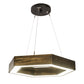 Meyda Lighting Jefferson 31" LED Antique Copper Pendant Light With White Statuario Idalight Shade Glass