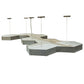 Meyda Lighting Jefferson 88" LED Nickel Island Pendant Light With White Statuario Idalight Shade
