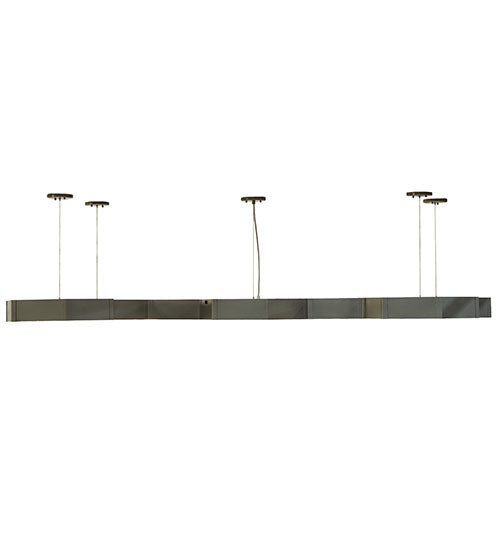 Meyda Lighting Jefferson 88" LED Nickel Island Pendant Light With White Statuario Idalight Shade