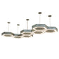 Meyda Lighting Jefferson 88" LED Nickel Island Pendant Light With White Statuario Idalight Shade