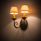Meyda Lighting Jenna 12" 2-Light French Bronze Wall Sconce With Brown Parchment Shade