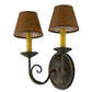 Meyda Lighting Jenna 12" 2-Light French Bronze Wall Sconce With Brown Parchment Shade