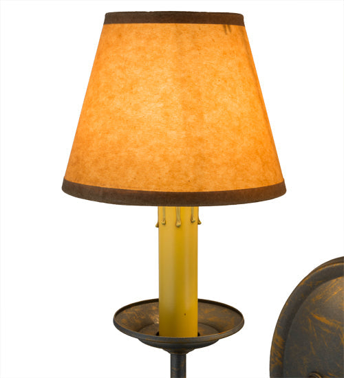 Meyda Lighting Jenna 12" 2-Light French Bronze Wall Sconce With Brown Parchment Shade