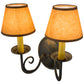 Meyda Lighting Jenna 12" 2-Light French Bronze Wall Sconce With Brown Parchment Shade